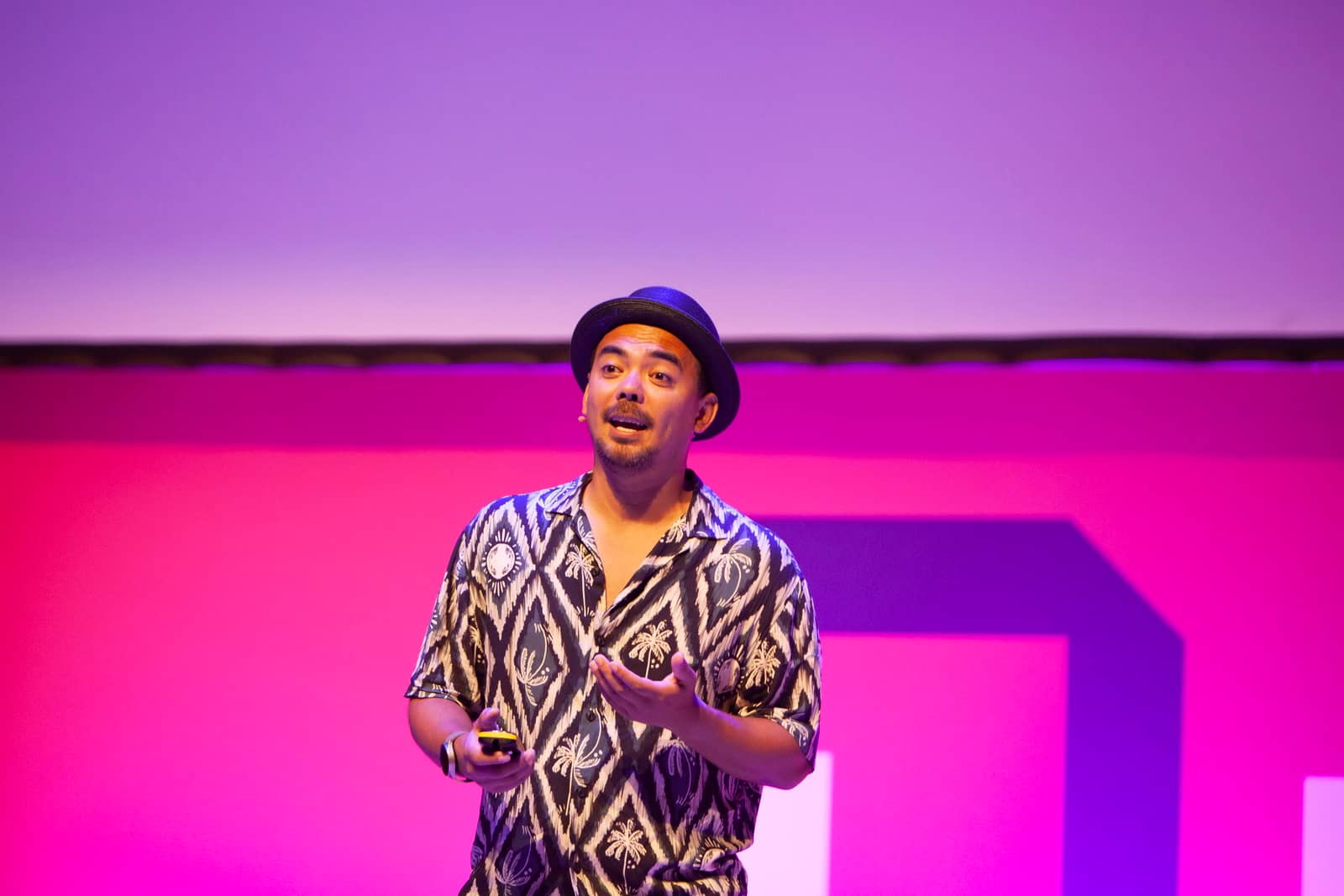 Gabriel Michels speaking on the LeadDev London stage